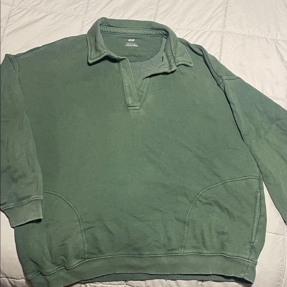 Aerie Forest Green Oversized Pullover